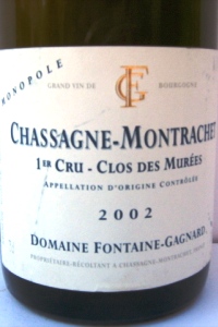 Chassagne Montrachet Monopole 1er Cru Clos de Murées 2002 Domaine Fontaine-Gagnard