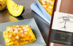 Lasagna con zucca e Trentino Pinot Grigio Ramato Controcanto 2020 Tenute Sajni Fasanotti