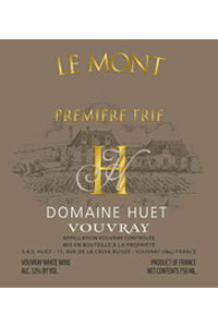 domaine huet vouvray Le Mont Premiere Trie etichetta