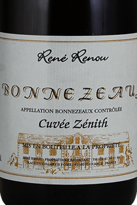 domaine rené renou Bonnezeaux Cuvée Zenith etichetta